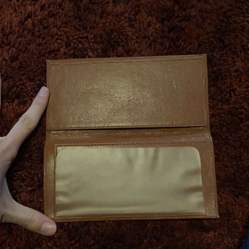 Never used leather wallet/check book holder. - Picture 2 of 5